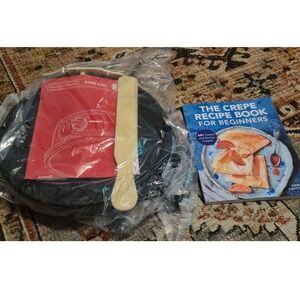 Chefman 12 Inch Electric Crepe Maker Griddle RJ33-C Bundle‎ with Recipe Book